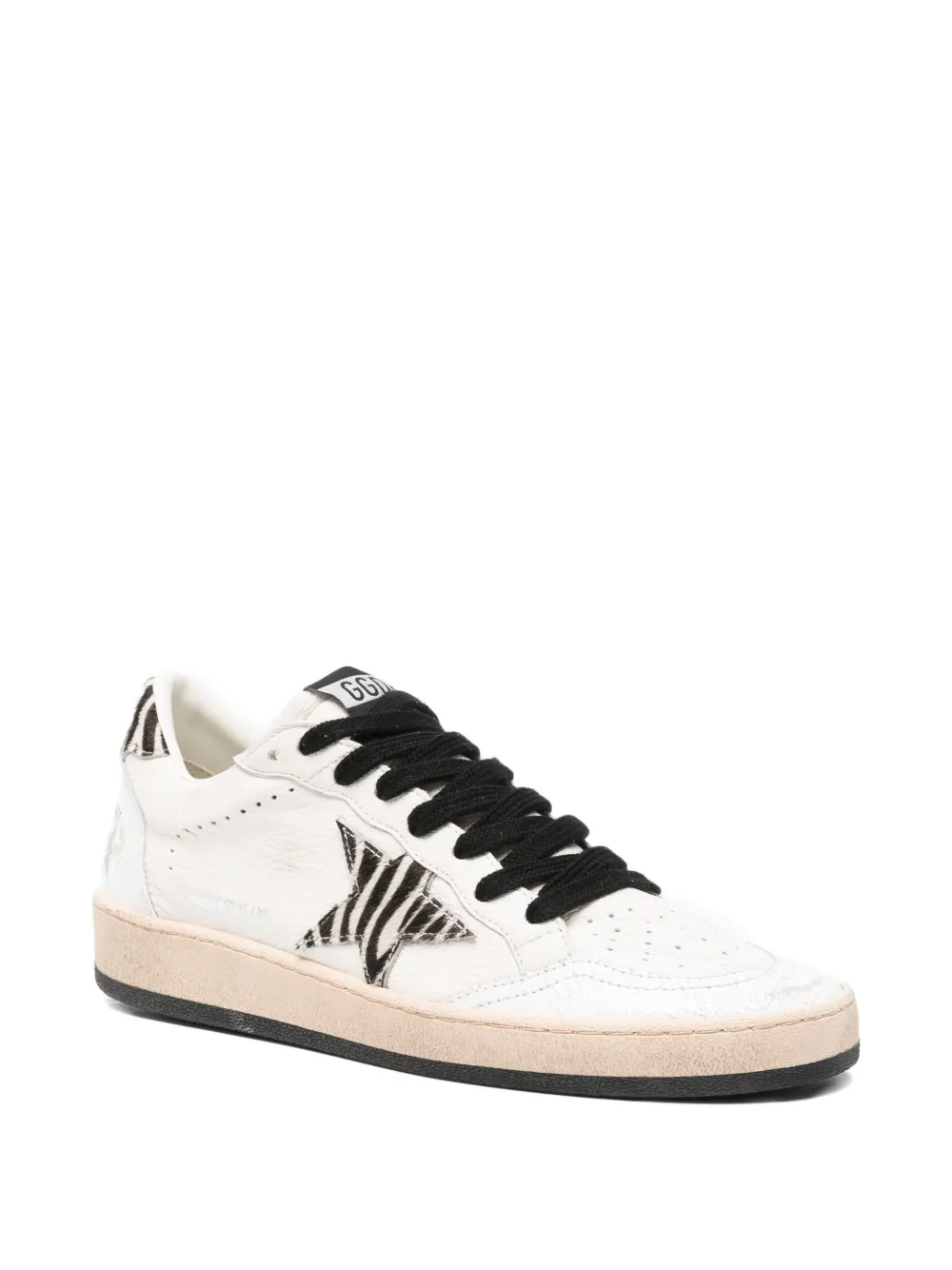 Golden Goose x Browns Ballstar sneakers met zebraprint Beige