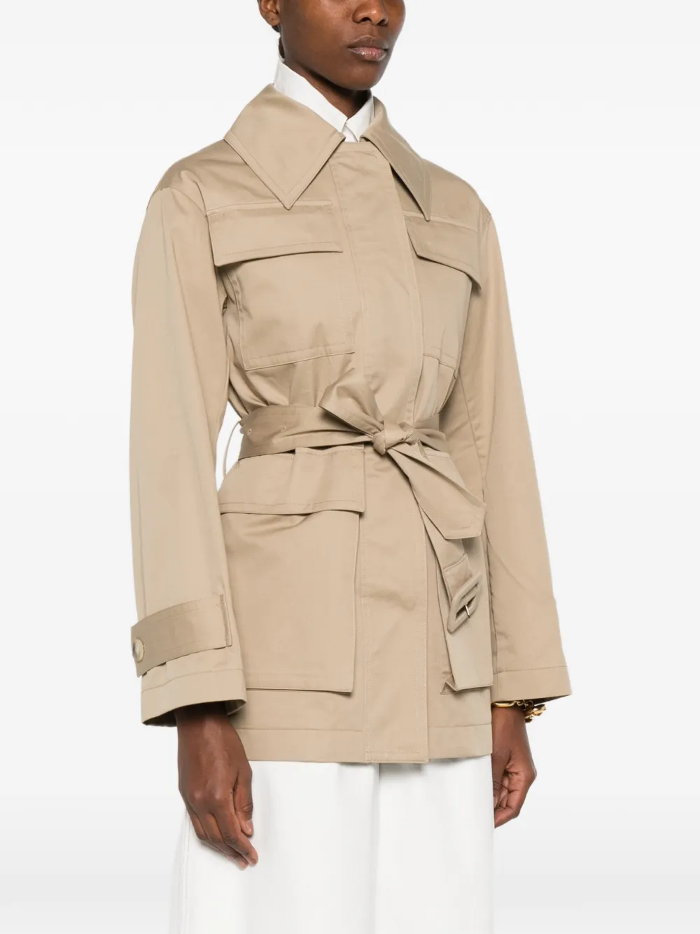 JOSEPH Shama jas met ceintuur Beige