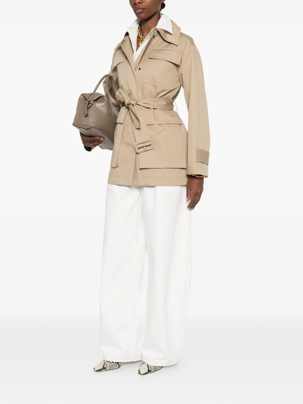 JOSEPH Shama jas met ceintuur Beige