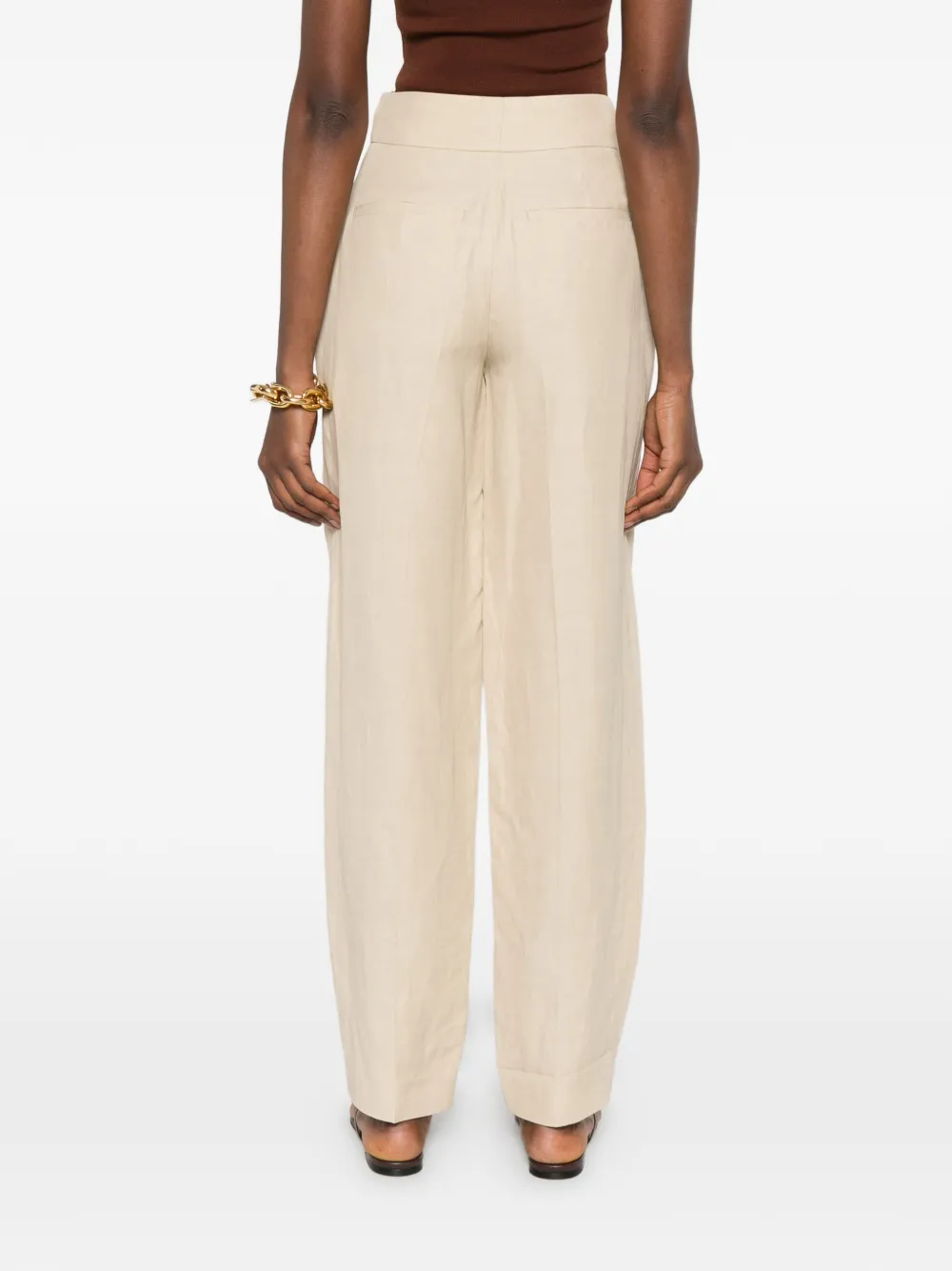 JOSEPH Broek van linnenblend Beige