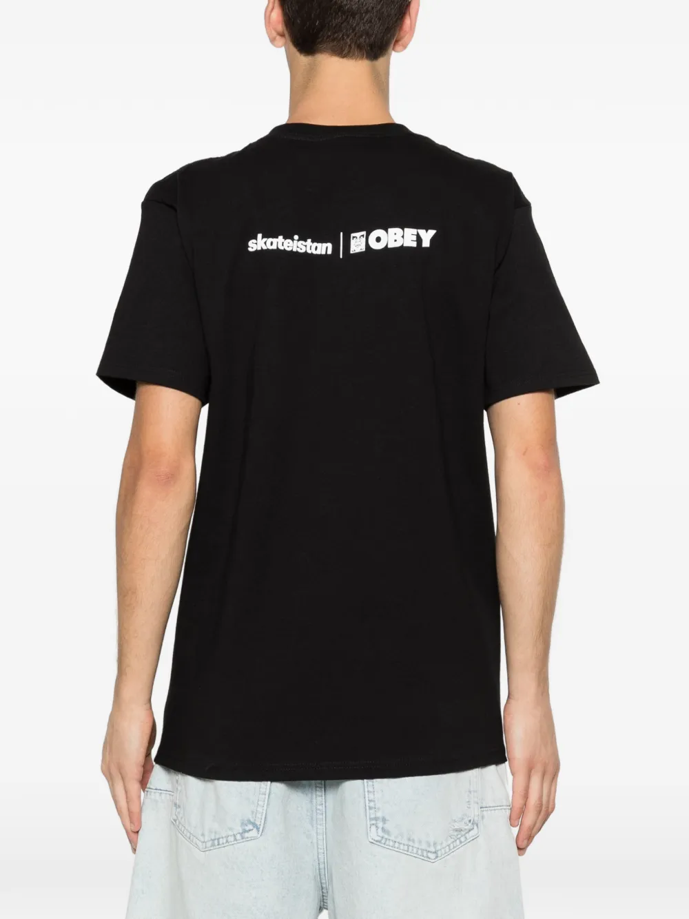 Obey Skateistan T-shirt met grafische print Zwart