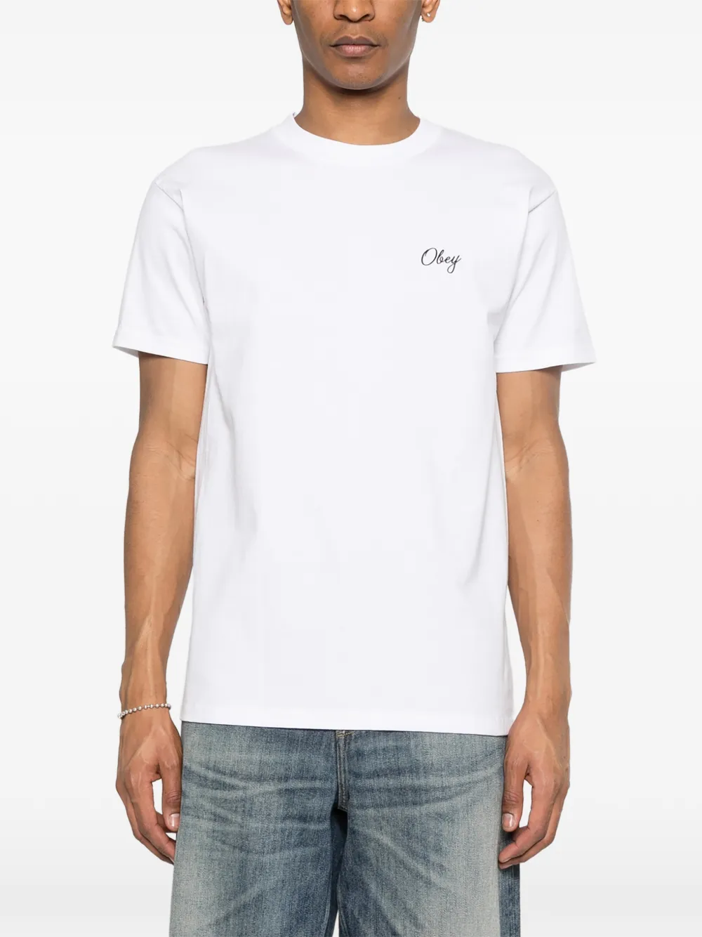 Obey T-shirt met logodetail Wit