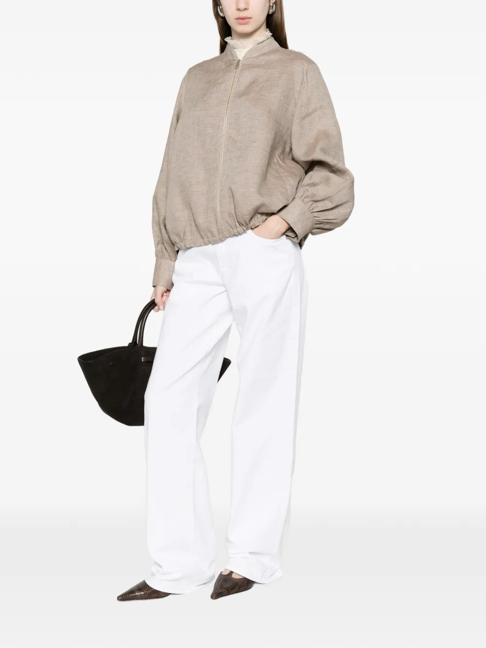 Fabiana Filippi Verfraaid bomberjack Beige