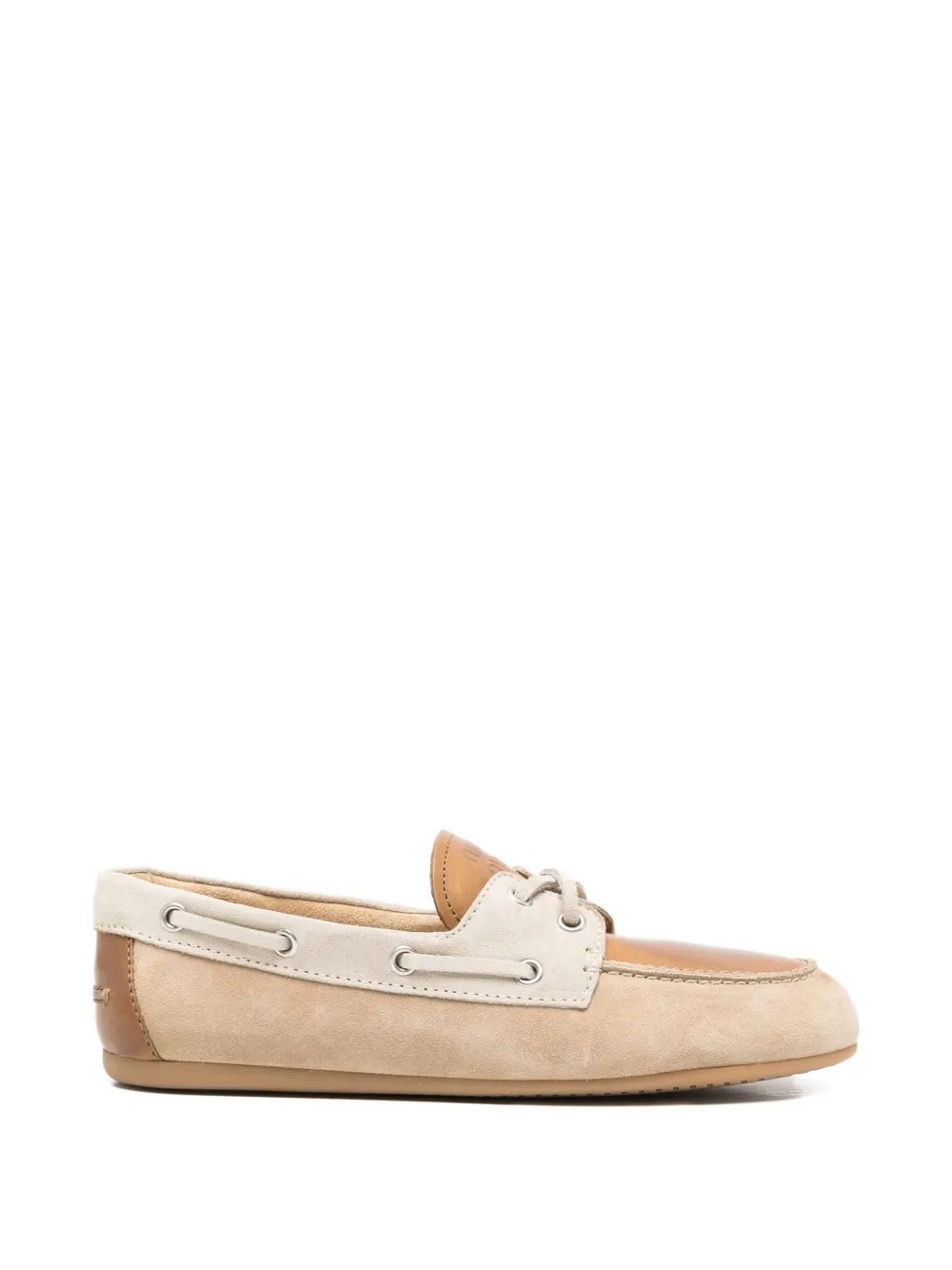 Miu Miu leather logo loafers - Nude