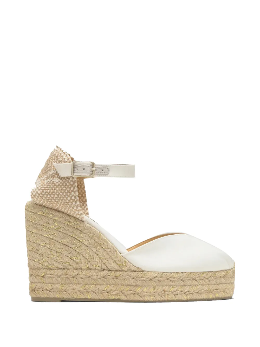 Castañer Espadrilles met plateauzool en enkelbandje Beige