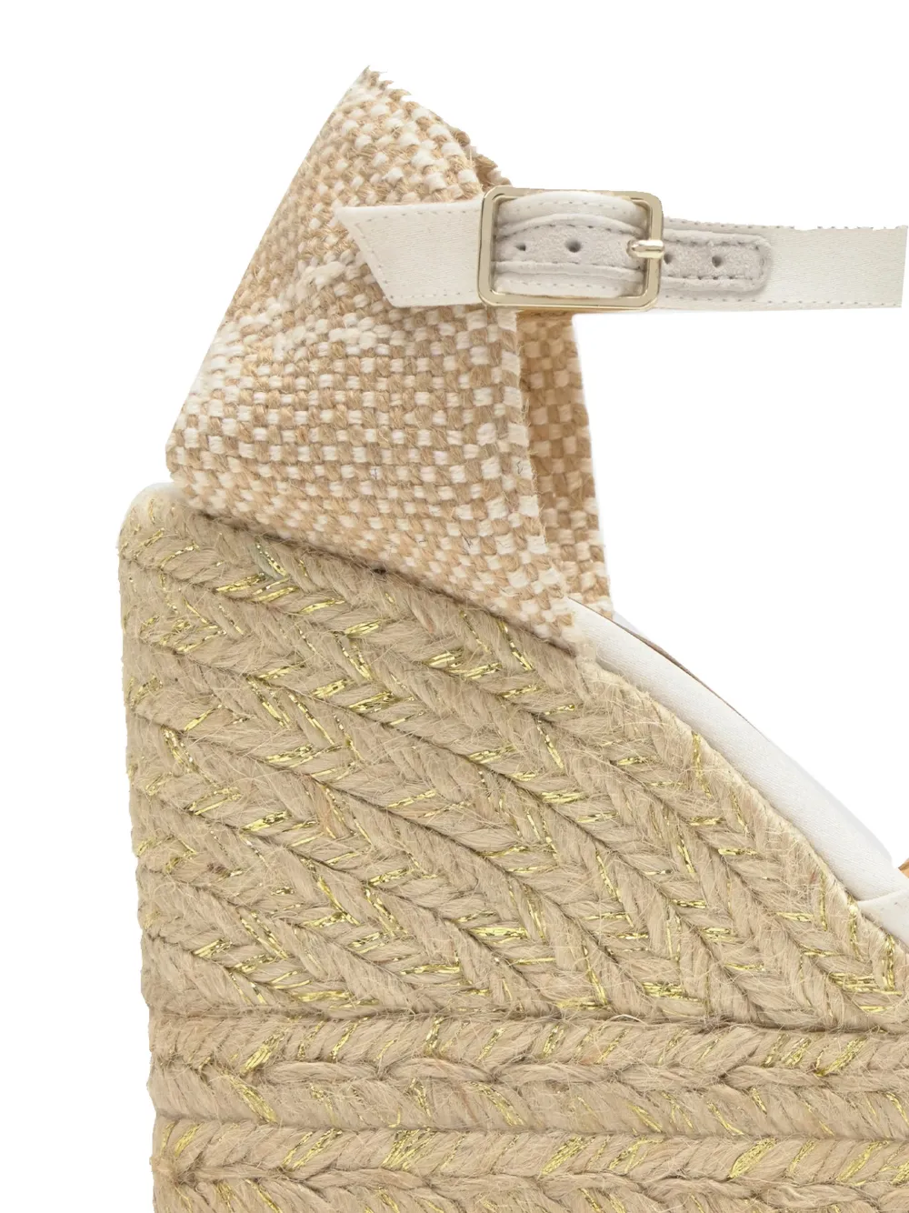 Castañer Espadrilles met plateauzool en enkelbandje Beige