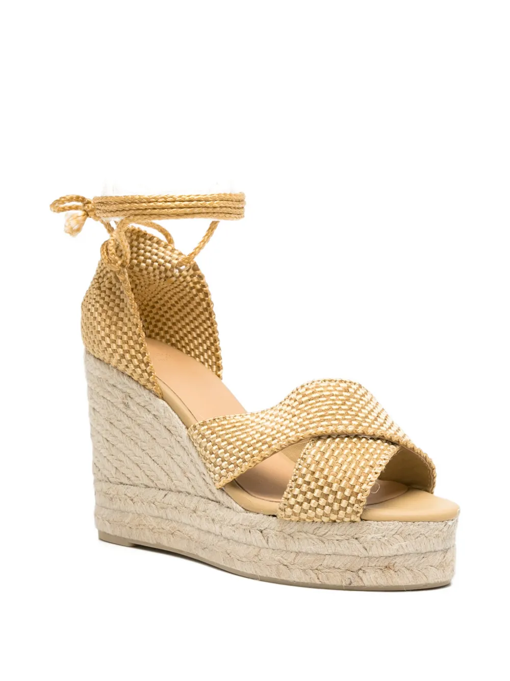 Castañer Becca espadrilles met hak Geel