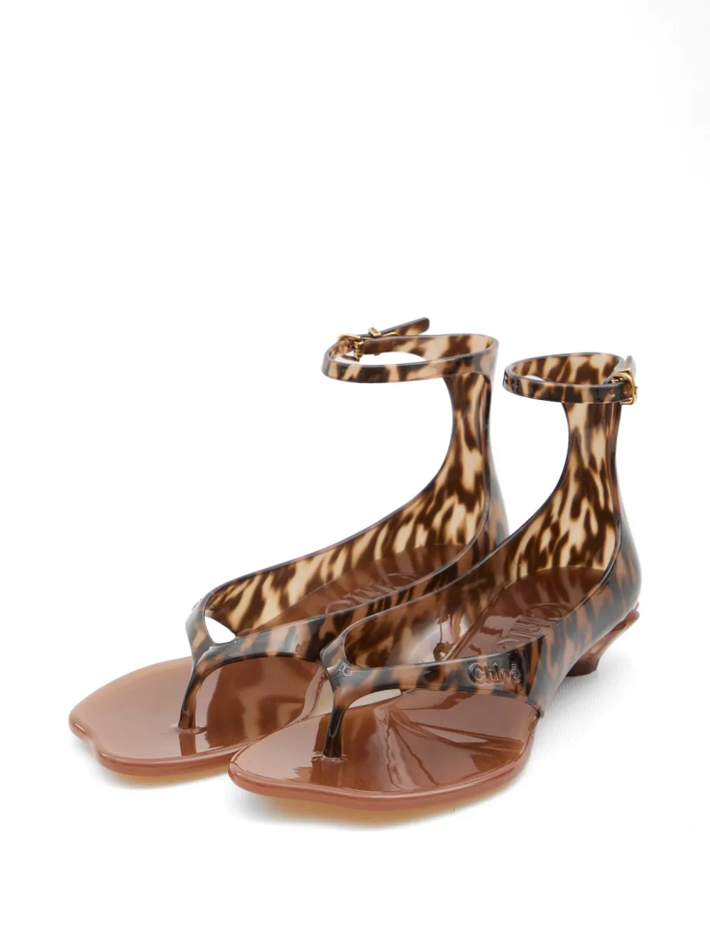 Chloé Jelly sandalen met tropische print en enkelbandje Wit