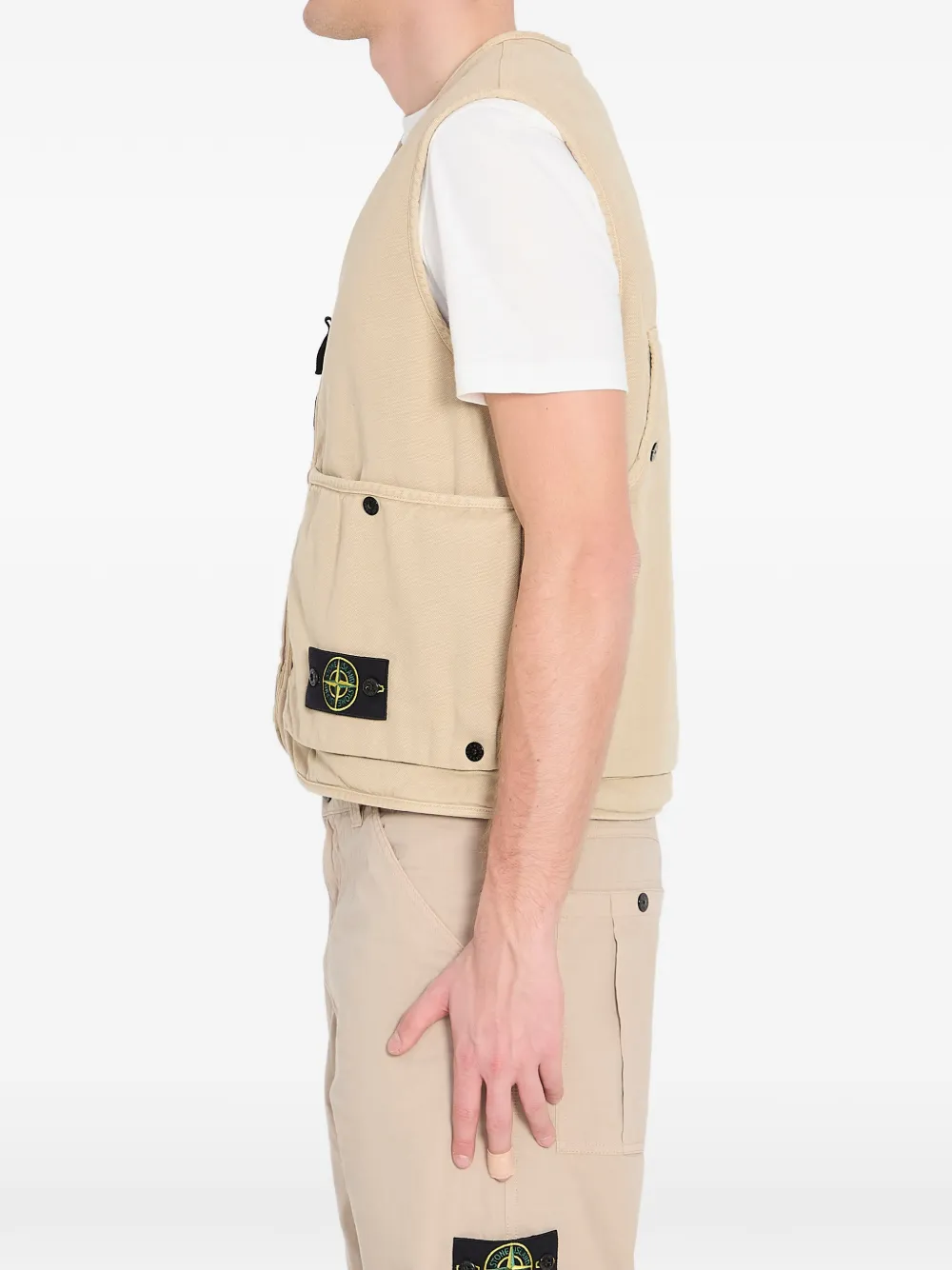  Stone Island Buttoned Oversized Vest - Neutrals 