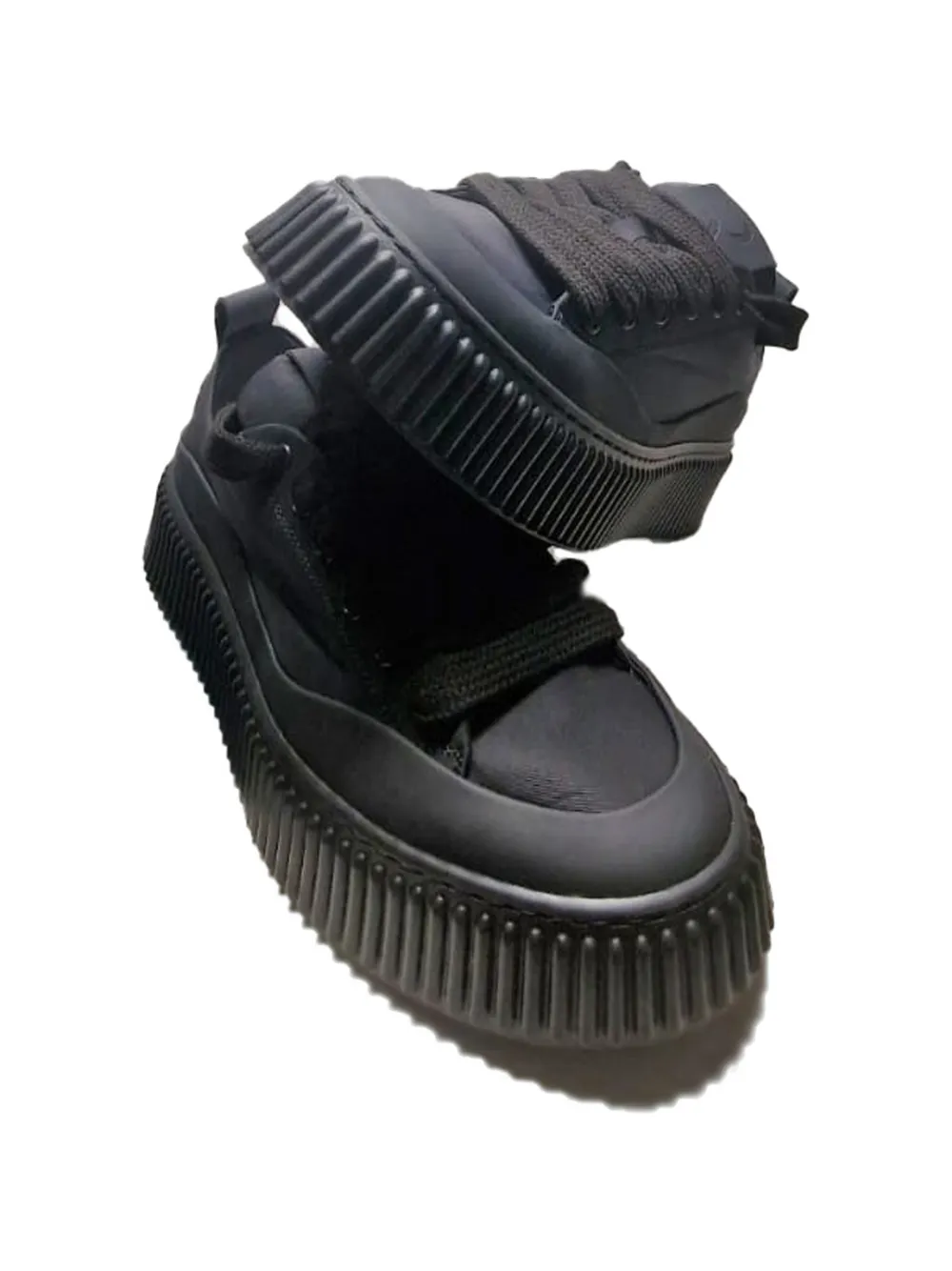 Rhun panelled platform sneakers Zwart