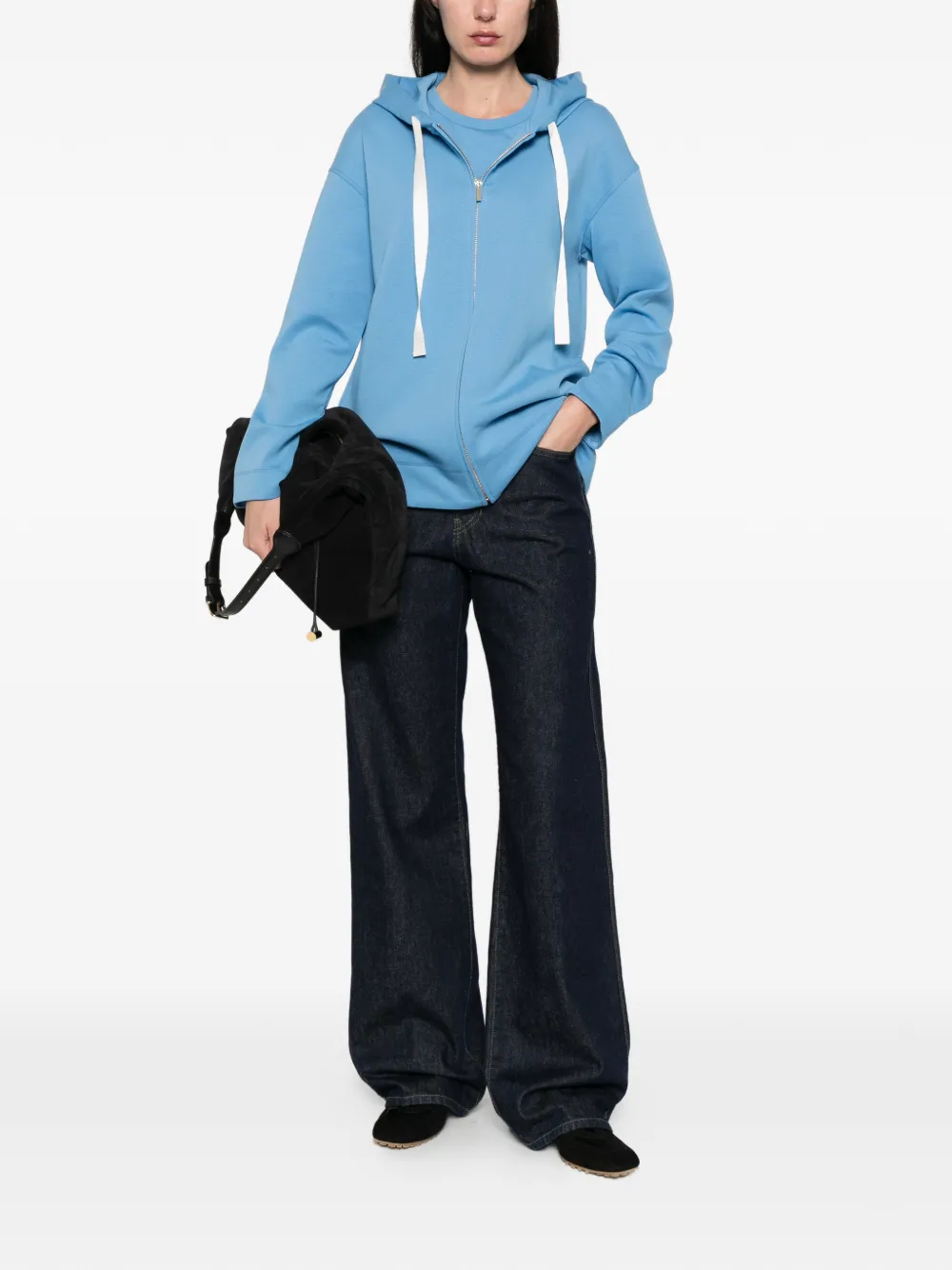  's Max Mara Hooded Zip-up Sweatshirt - Blue 