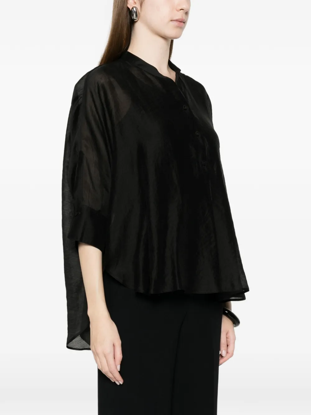  Trame Auree Stand-collar Shirt - Black 