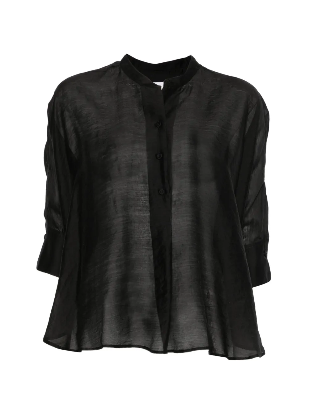 TRAME AUREE stand-collar shirt - Black