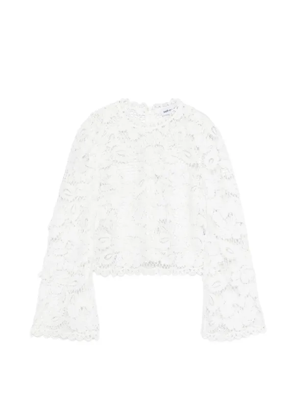 Self-Portrait Lace Top in White