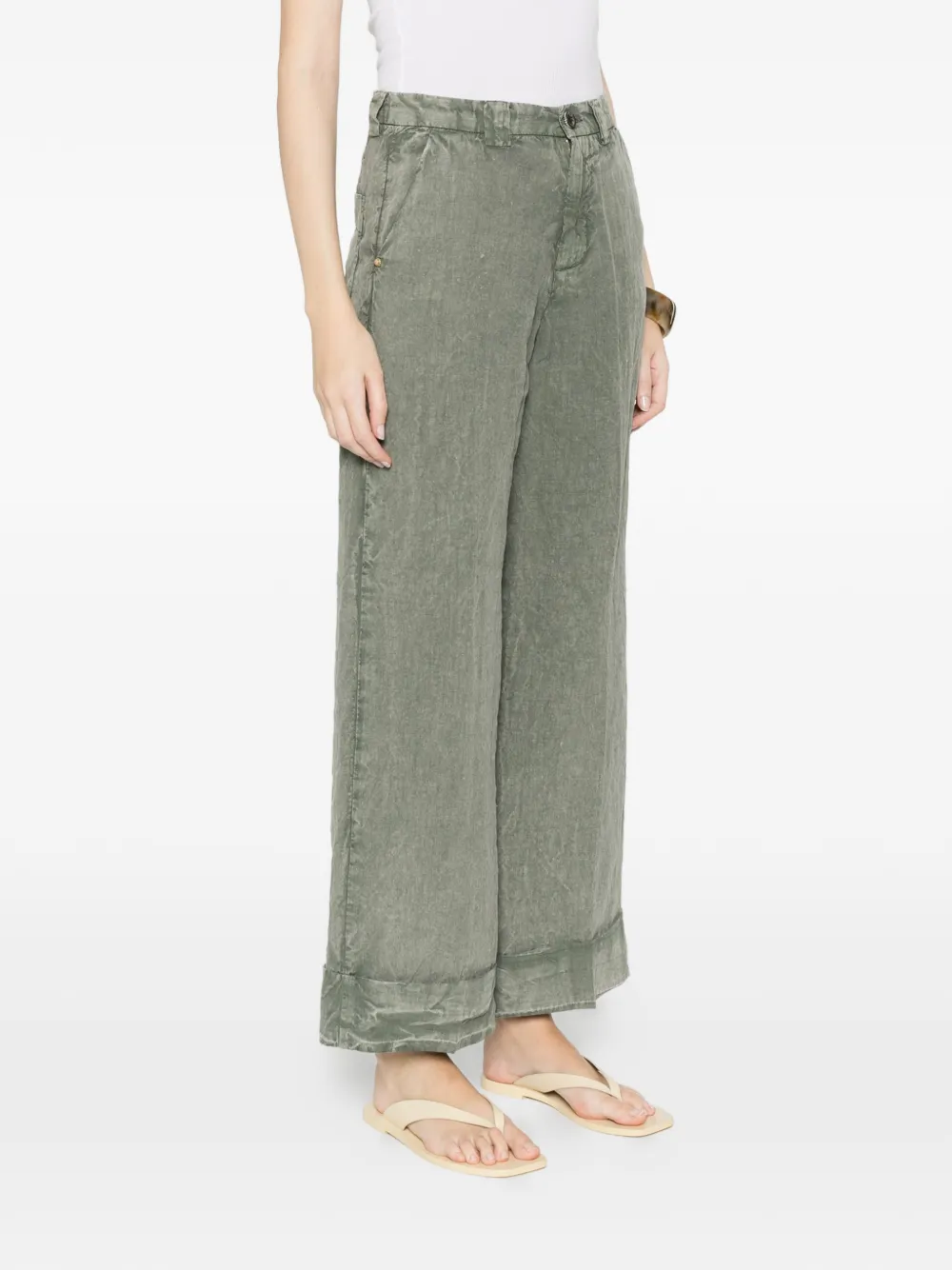  White Sand Cuffed Trousers - Grey 