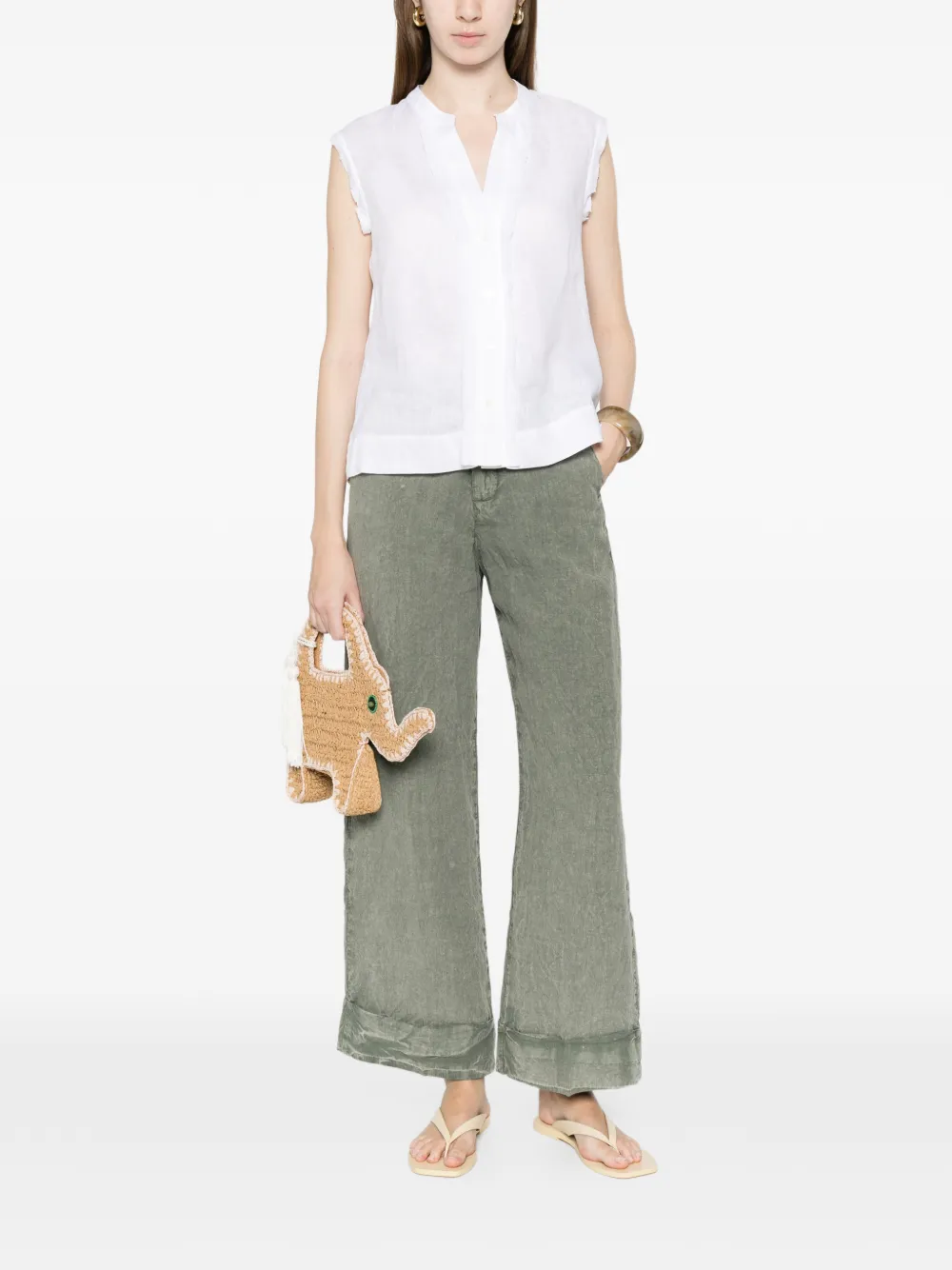  Trame Auree V-neck Shirt - White 
