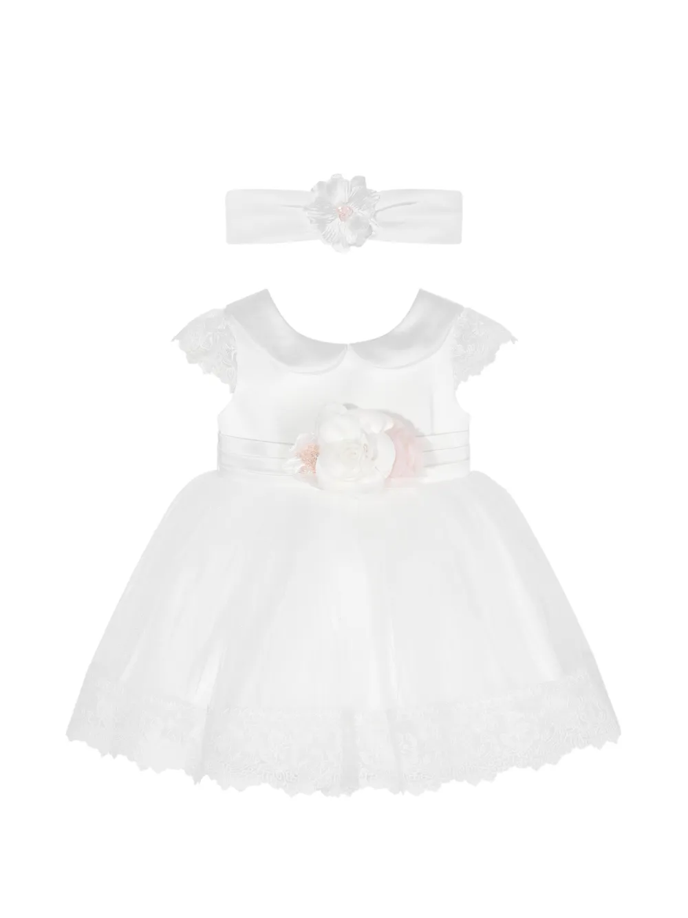 Dress & Fleur floral-appliqué dress and headband set - White