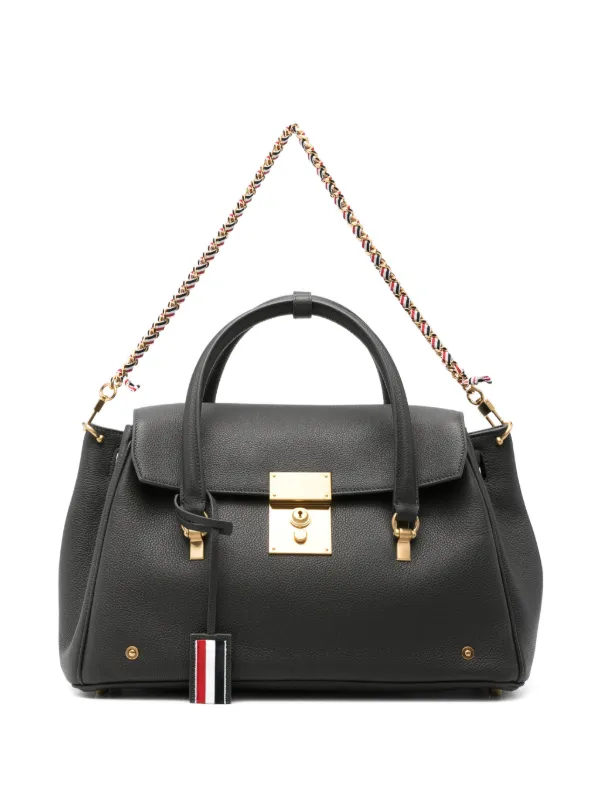 Thom Browne Bolton Bag in Soft Pebble Grain Leather in Grey
