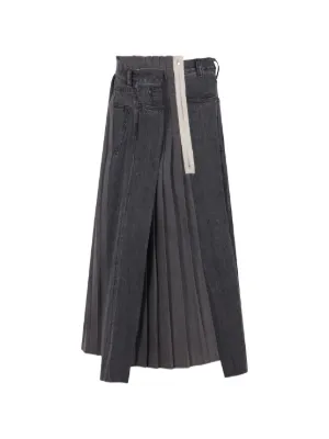 Sacai ストライプ プリーツスカート | グレー | FARFETCH JP