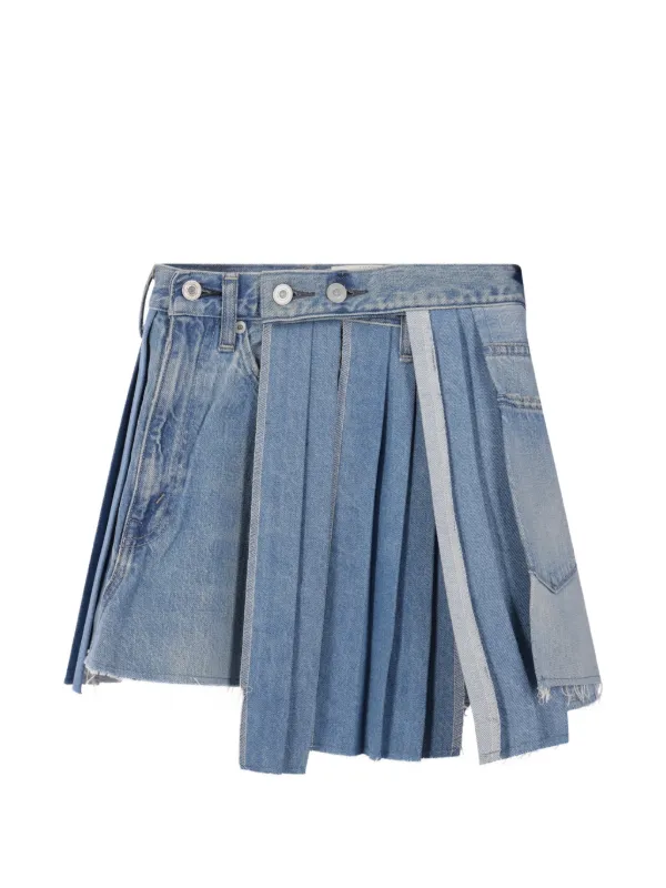 Kuro Mark XIII Pleated Denim Skirt | Blue | FARFETCH JO