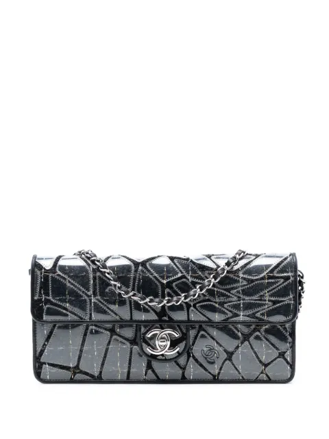 CHANEL Pre-Owned 2008-2009 CC PVC Wool and Leather Scale East West Flap shoulder bag