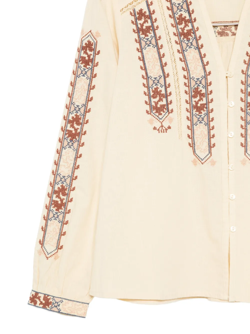  Ba&sh Blusa Faustina Bordada - Neutro 
