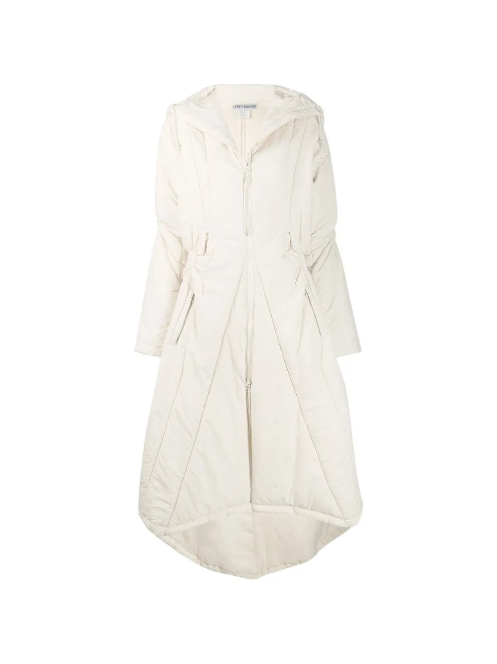 Issey Miyake Pre-Owned ruched hooded coat - White