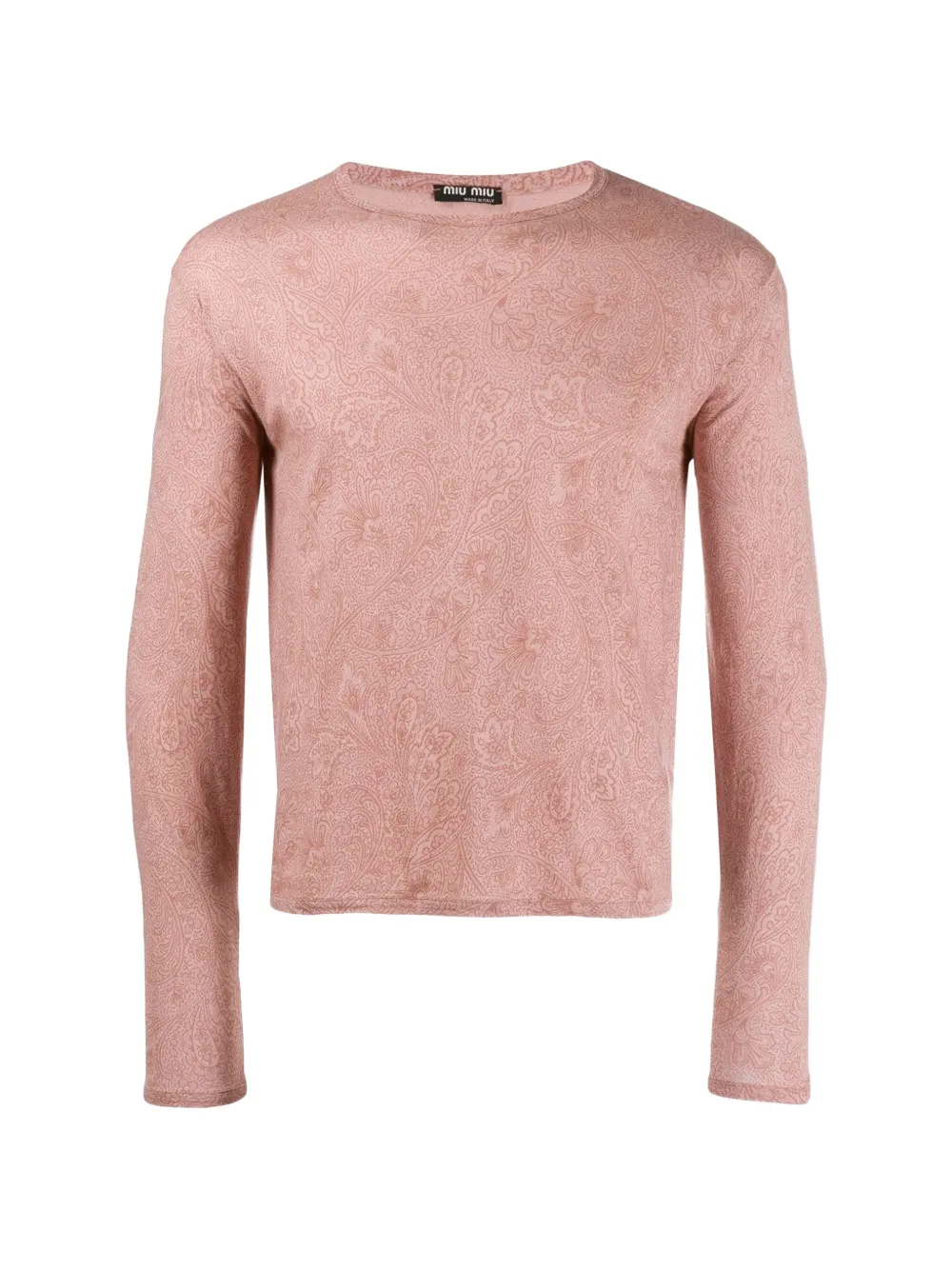 Miu Miu Pre-Owned paisley-print long-sleeve T-shirt - Rosa