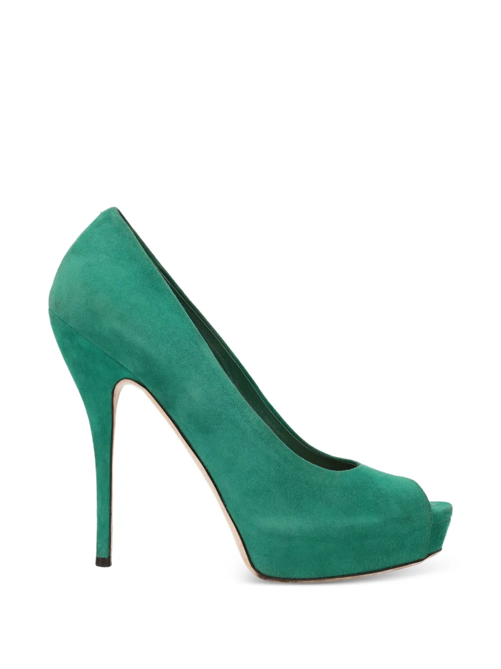 Gucci Pre-Owned peep-toe suede pumps - Verde