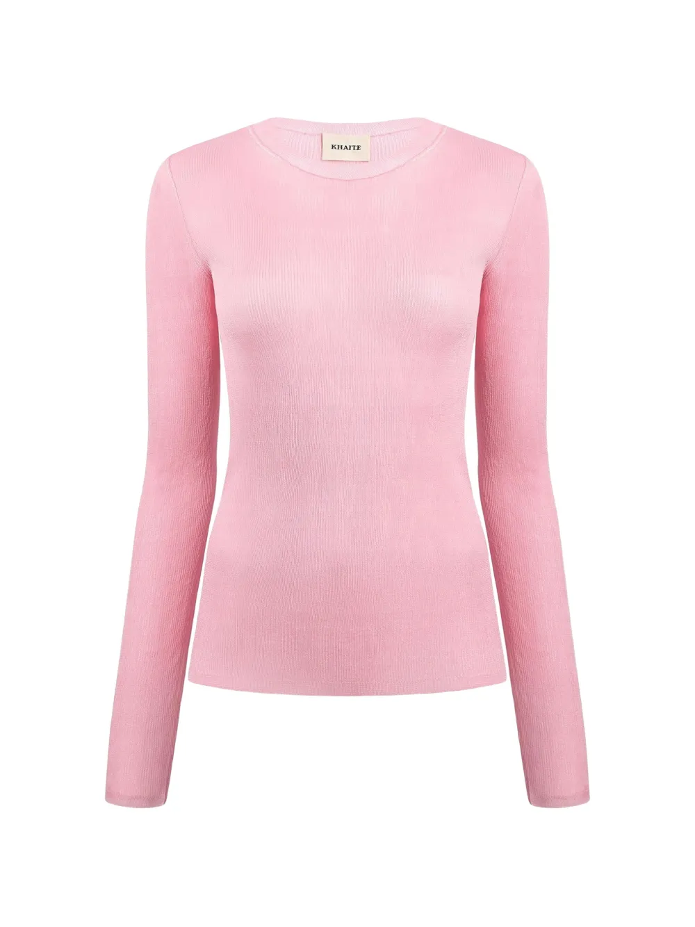 KHAITE ribbed-knit long-sleeve top - Rosa