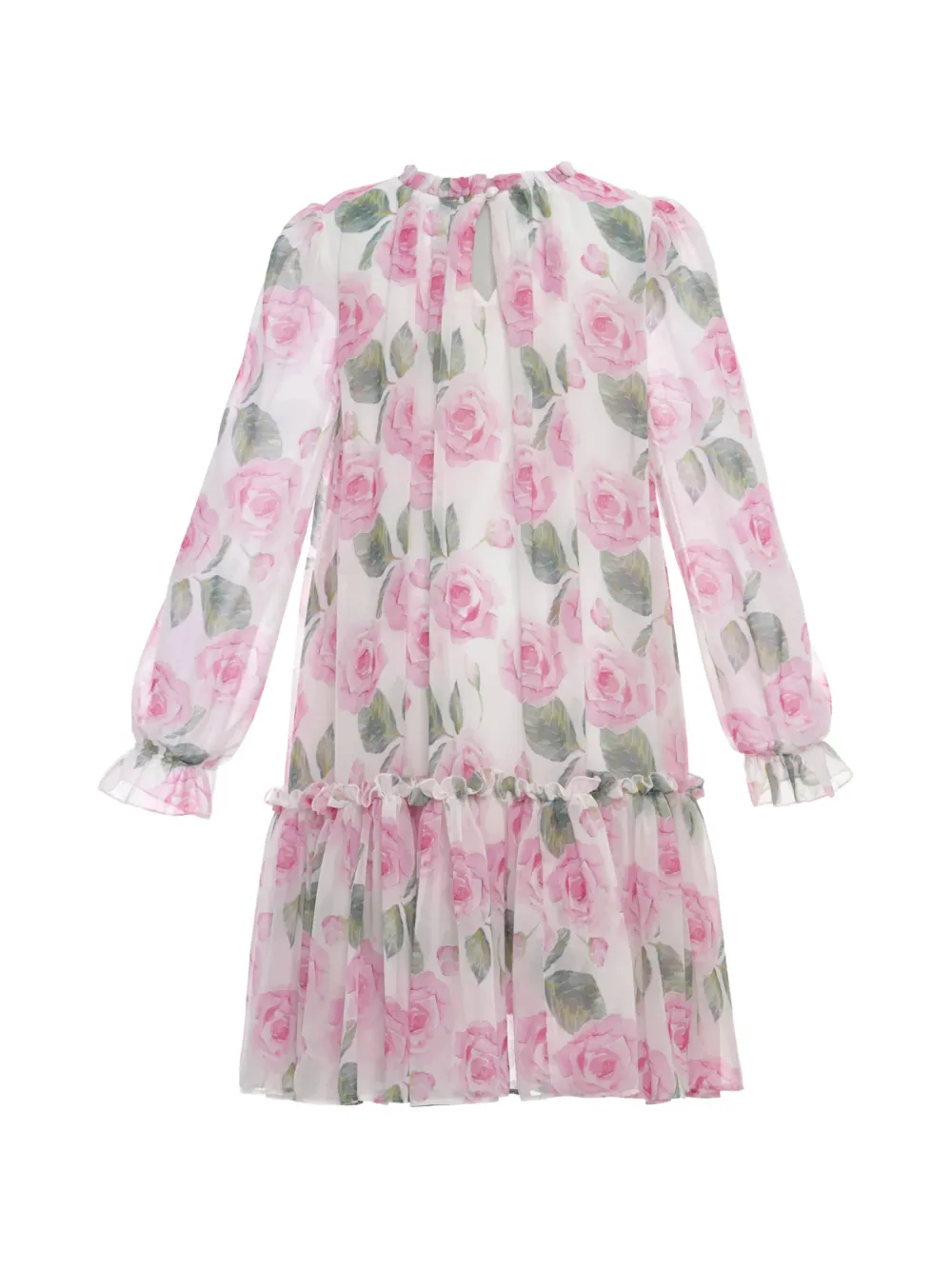 Dress & Fleur Jurk set met bloemenprint en ruches Wit