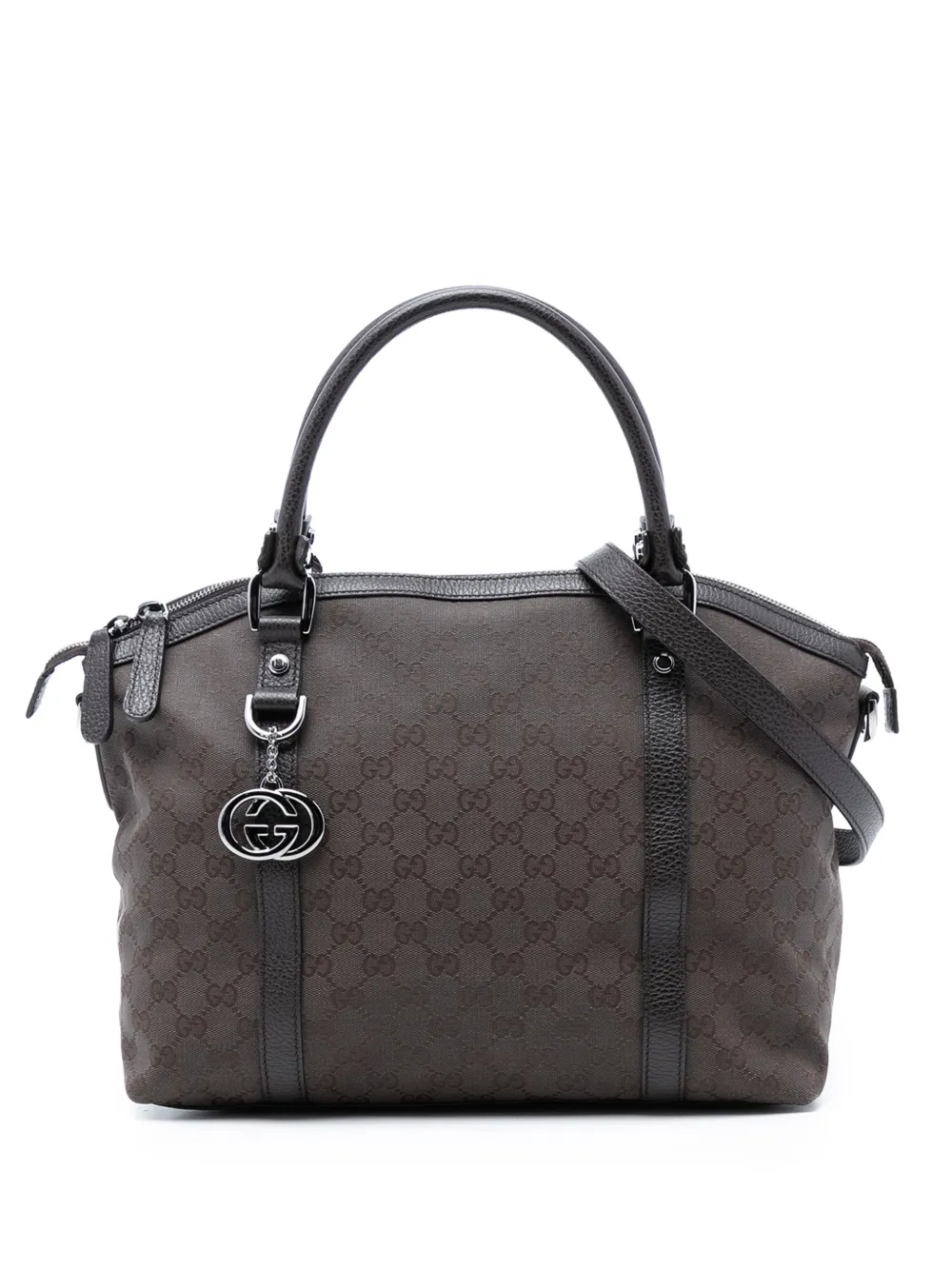 Gucci Pre-Owned 2016-2025 GG Canvas Charm Dome satchel - Marrone