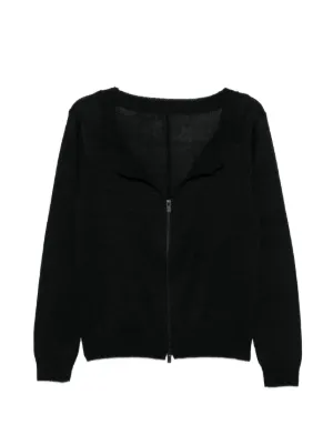 Sacai ケーブルニット ジップ カーディガン | ブラック | FARFETCH JP