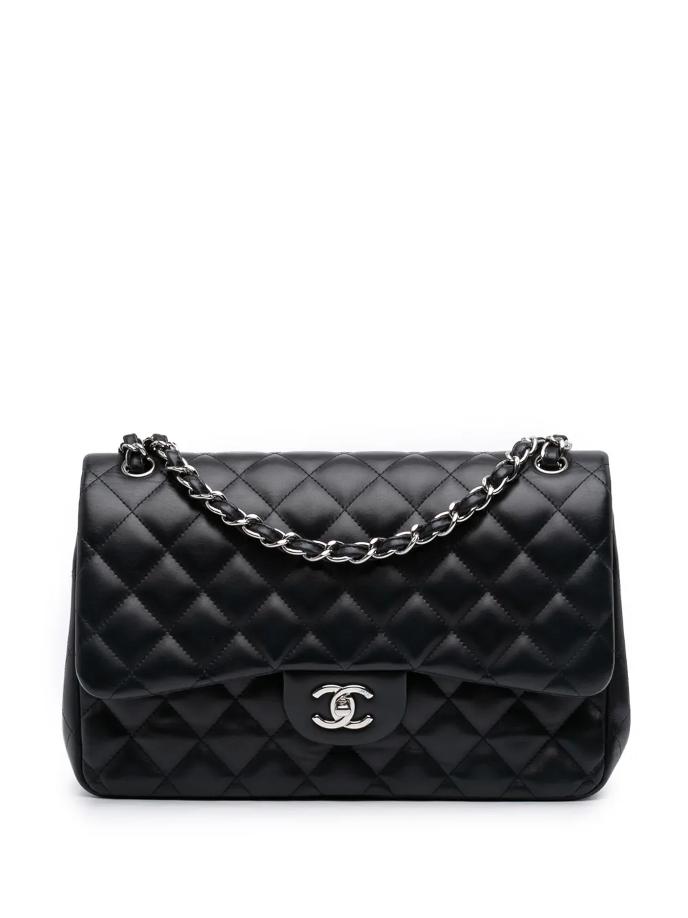 CHANEL Pre-Owned 2012 Jumbo Classic Lambskin Double Flap shoulder bag - Nero