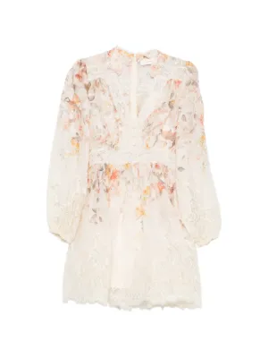 zimmermann prima floating cut out dress Indra floral-print Mini | Neutrals STYLE:Dresses Closure Type_Lace Up Zimmermann floral dress USMC Dress Blue Uniforms