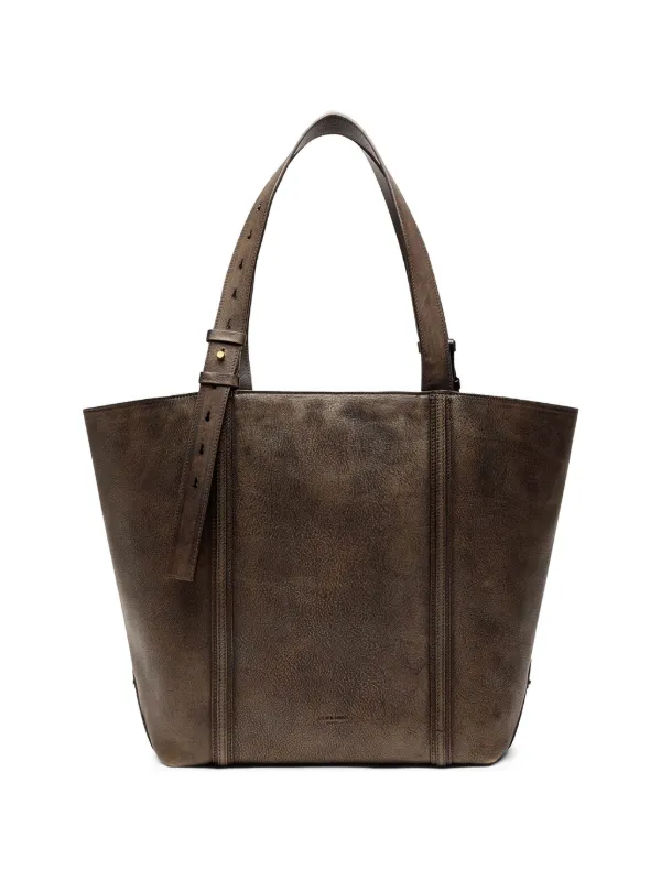 Golden Goose 24/7 East West Bag in Dark Brown Distressed Leather