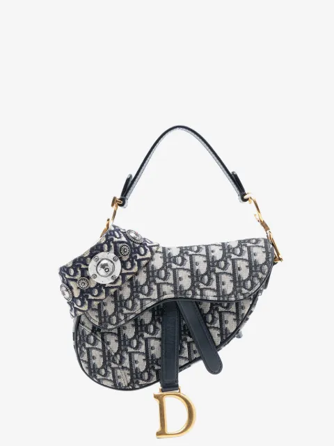 Christian Dior Pre-Owned 2019 Micro Oblique Canvas Saddle Bag satchel