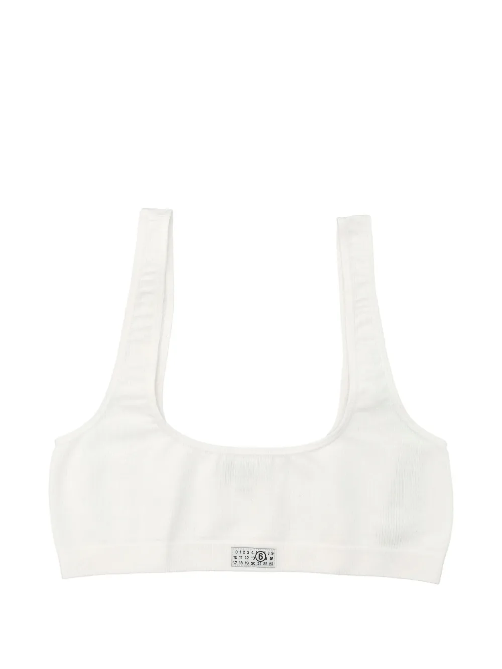 MM6 Maison Margiela Bralette con motivo Numbers - Bianco