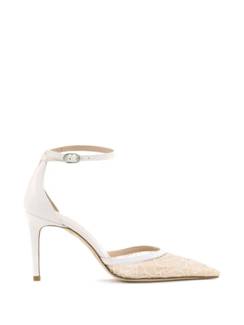 Stuart Weitzman ankle-strap lace pumps