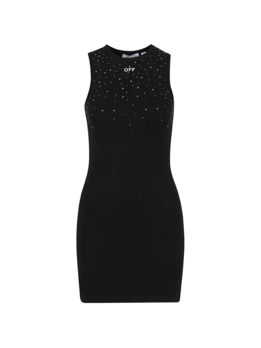 Off-White embellished ribbed dress - Nero