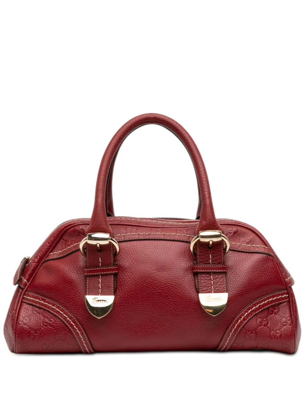 Gucci Pre-Owned 2016-2025 Guccissima Trimmed Leather Signoria handbag - Rosso