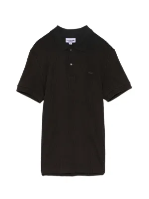RAF SIMONS 黒 ポロシャツ 刺繍ロゴ Raf Simons logo-plaque Cotton Polo Shirt | Black | FARFETCH
