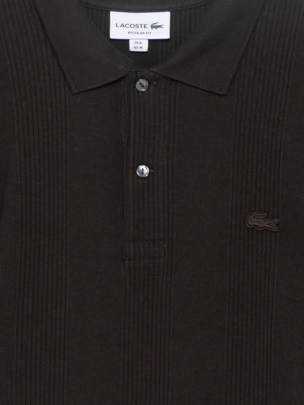 Lacoste Geribbeld poloshirt met logo Bruin