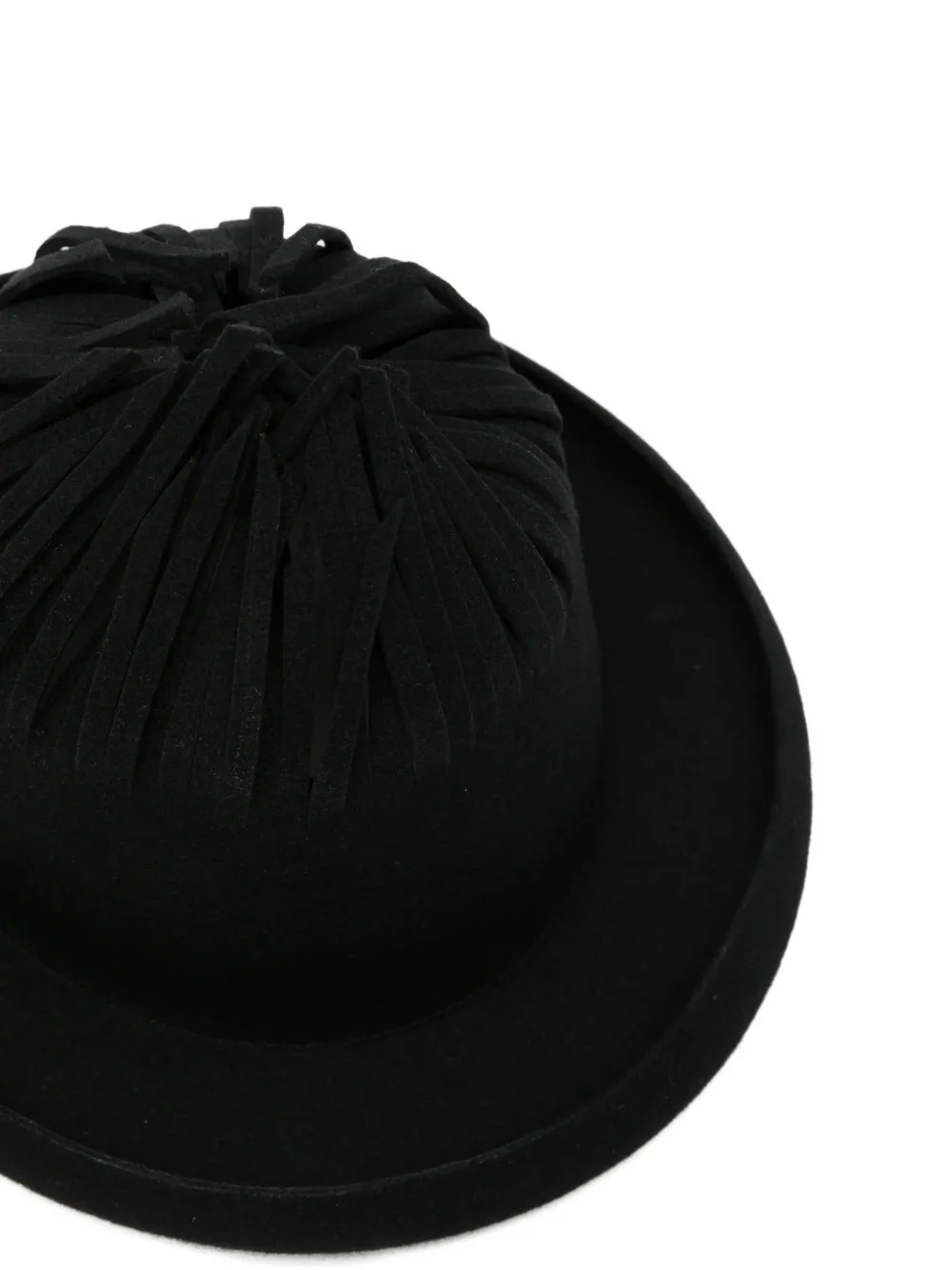 Yohji Yamamoto Hoed met franje Zwart