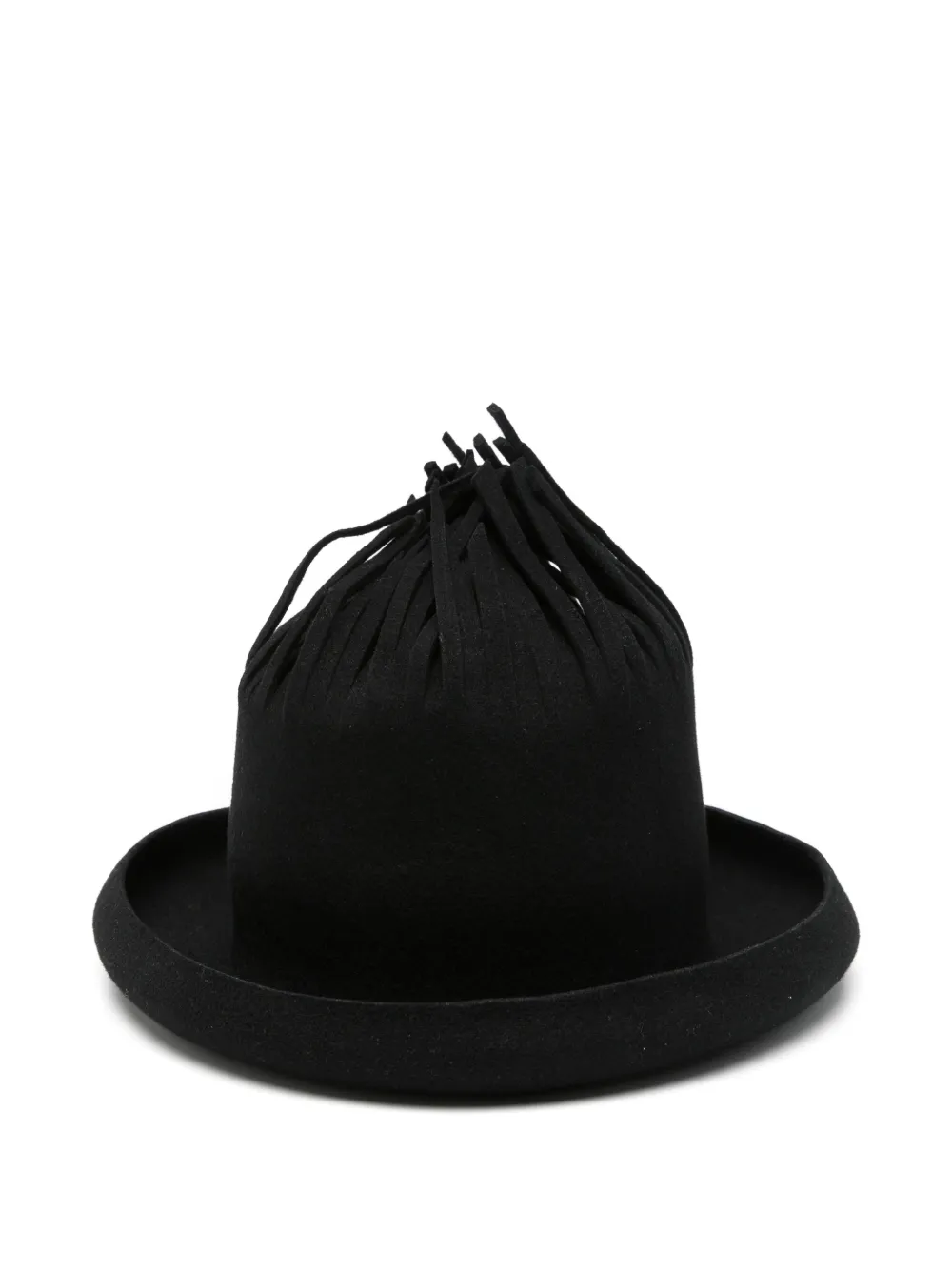 Yohji Yamamoto Hoed met franje Zwart