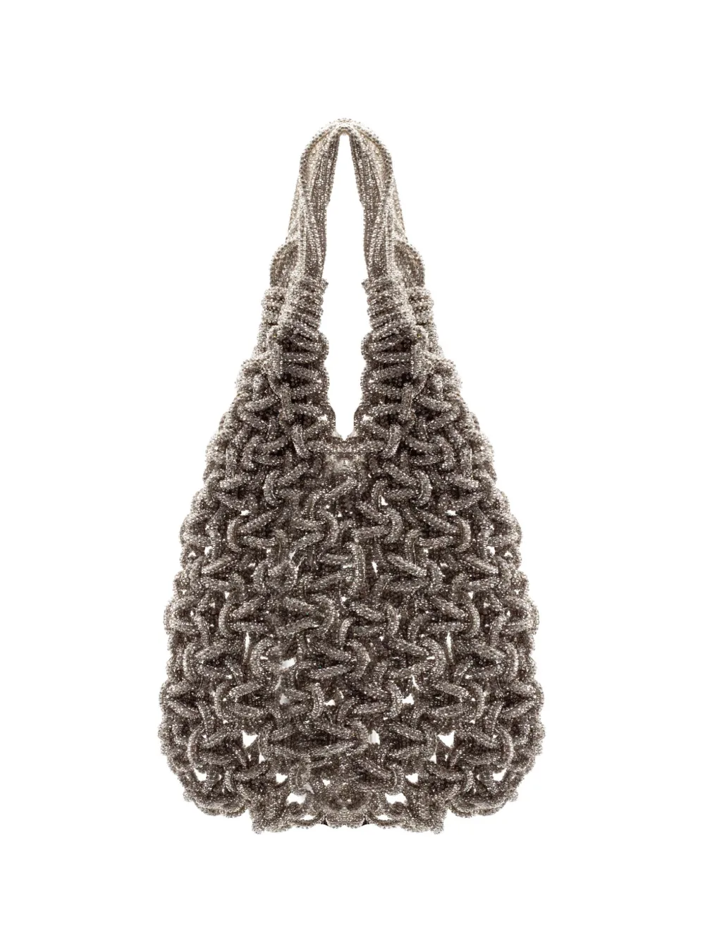 PHO FIRENZE Borsa tote in rete intrecciata - Argento