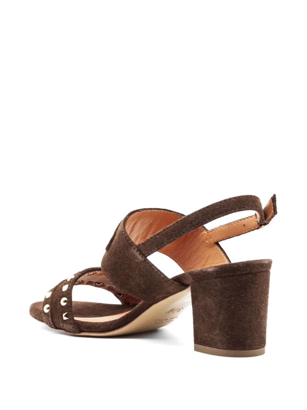 Via Roma 15 Suede sandalen met studs Bruin