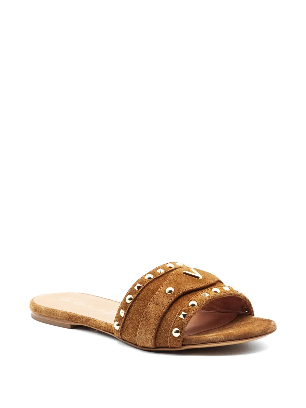 Via Roma 15 Sandalen met bandjes met studs Bruin