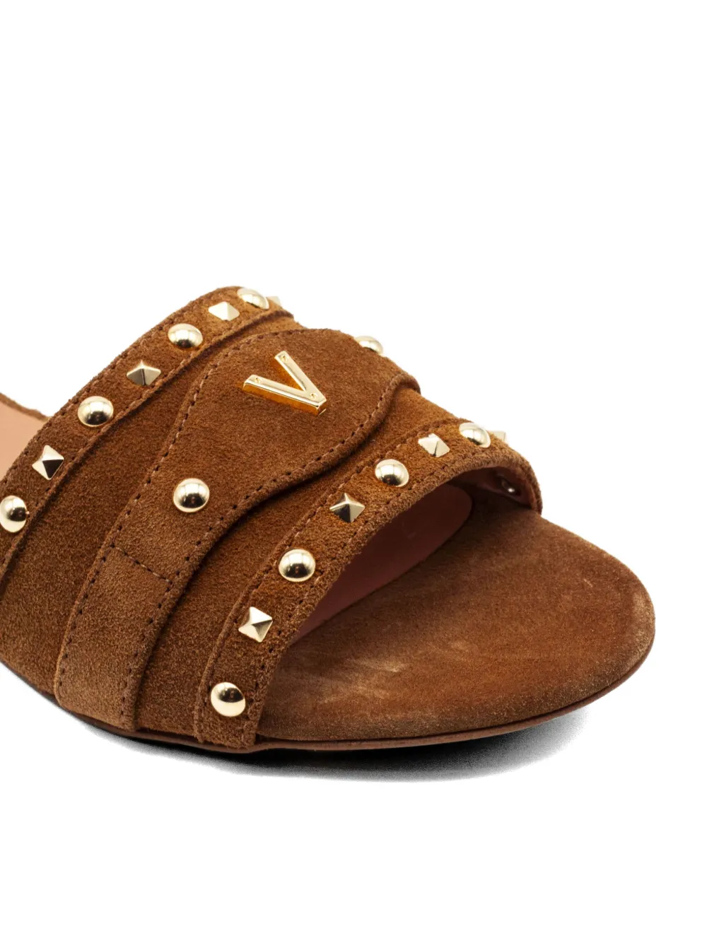 Via Roma 15 Sandalen met bandjes met studs Bruin