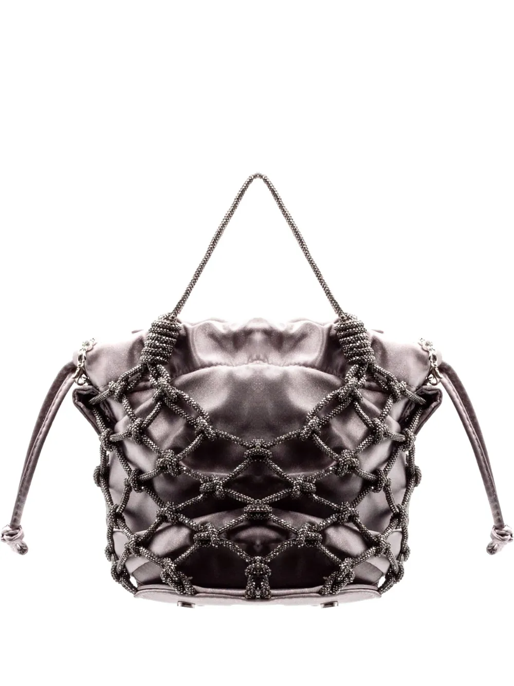 PHO FIRENZE mesh rhinestone tote bag - Viola